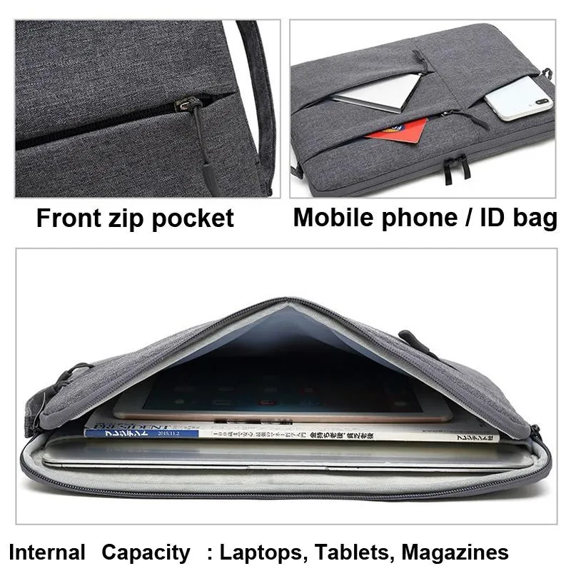 15.6 Inch Business Laptop Liner Bag - Polyester Zipper Closure