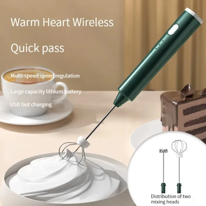 1pcs Usb Rechargeable 3 Speeds Electric Handheld Frother Foam