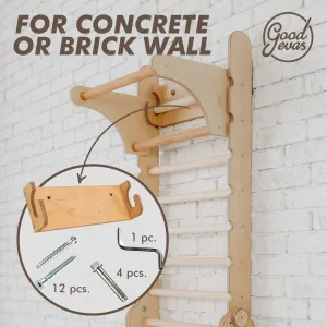 4in1 Wooden Swedish Wall / Climbing Ladder for Children   Swing Set   Slide Board   Art Add-On
