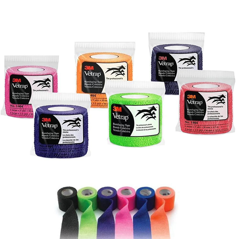 6 Pc VetRap 3M Bandaging Tape Pet Bandages Wrap Self Adhesive Wound Care Support