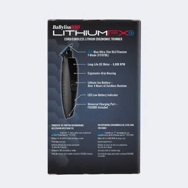 BabylissPro LimitedFX  Matte Black Lithium Ergonomic Trimmer
