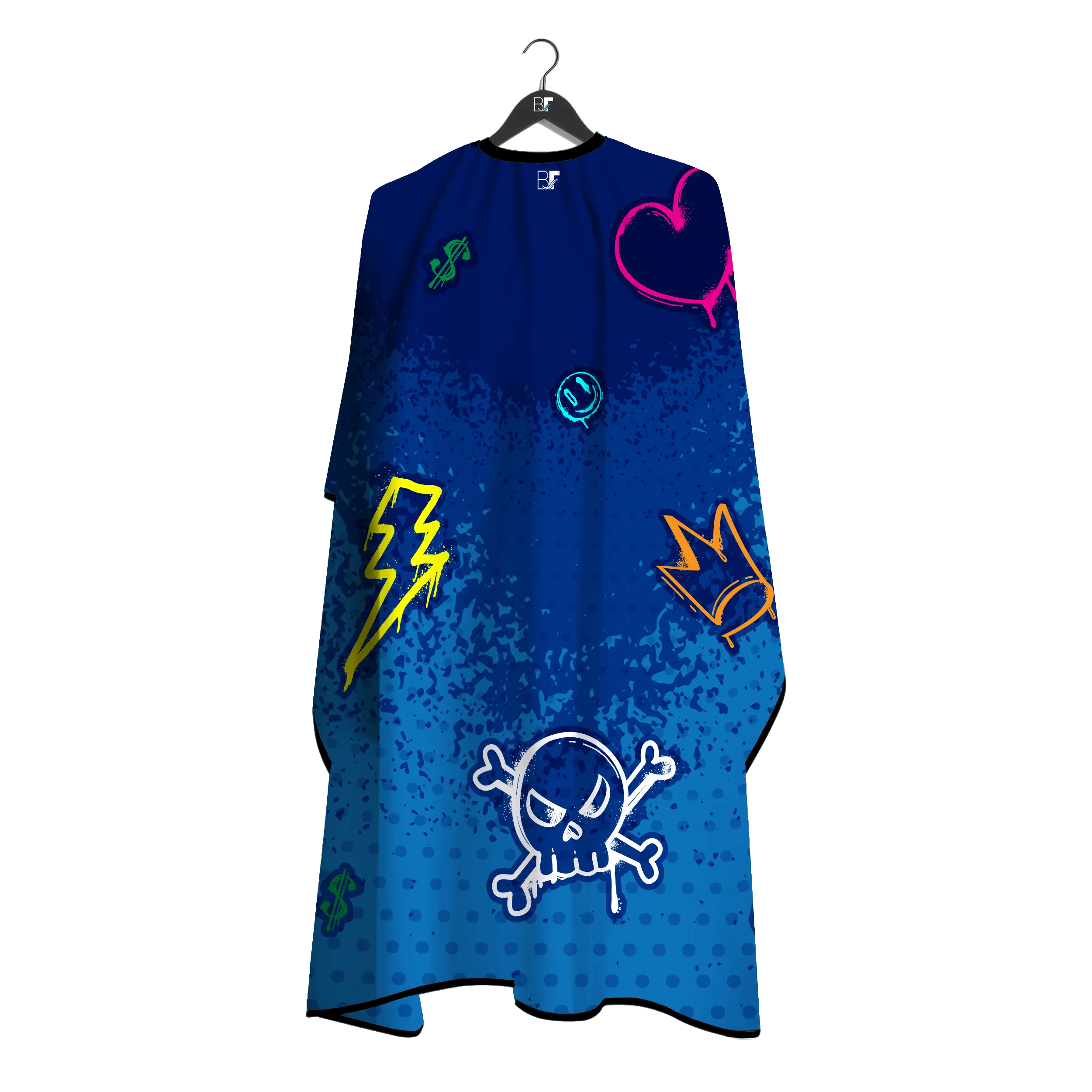 Barber Flow Graffiti Cape - Blue