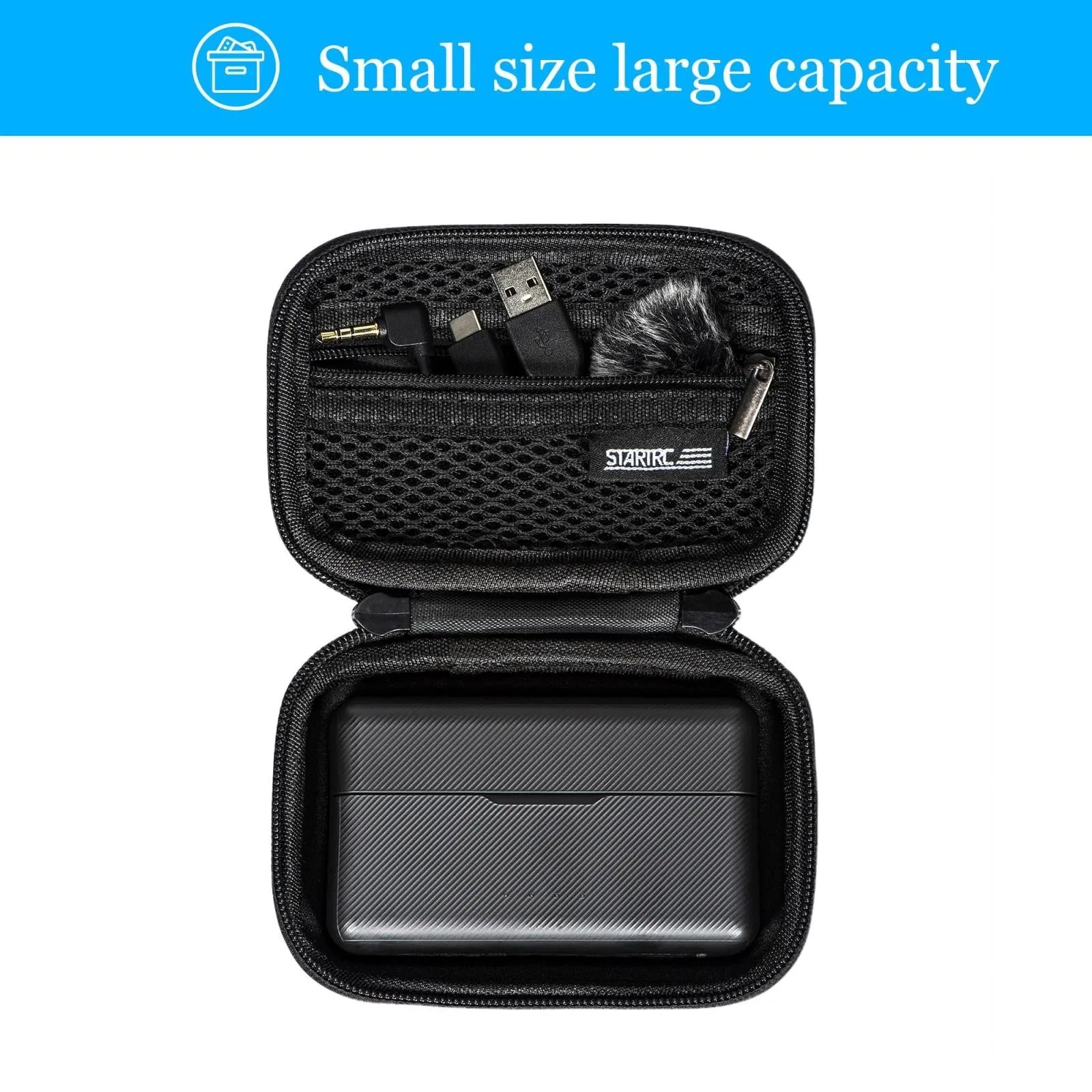 Diamond Texture Leather Storage Bag for Dji Mic - Pu Material