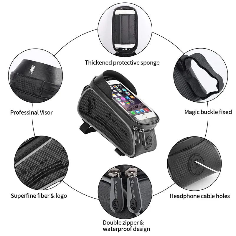 Front Tube Frame Phone Case Storage Upgraded Bicycle Bag