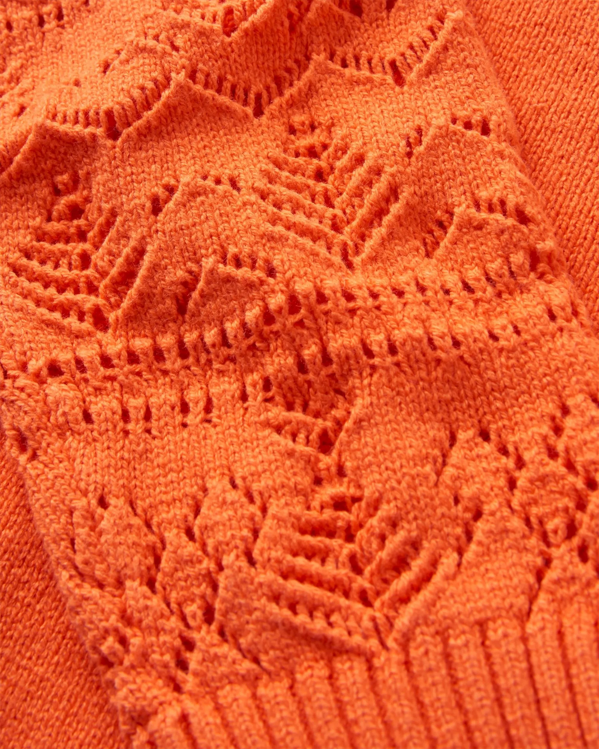 Grace Open Knit Cardigan - Ember Orange