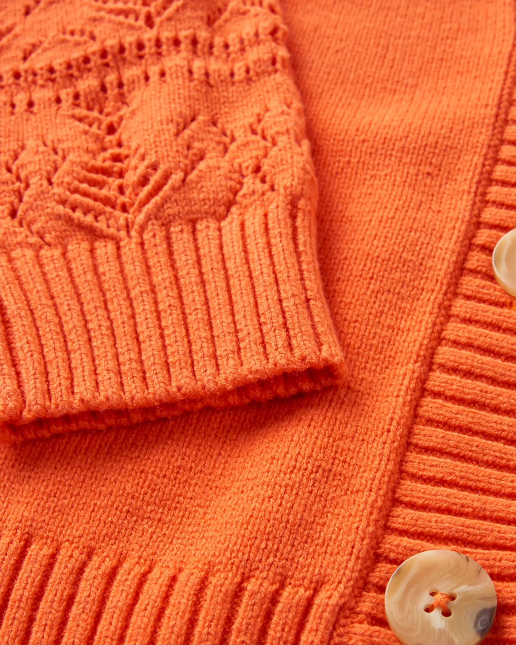 Grace Open Knit Cardigan - Ember Orange