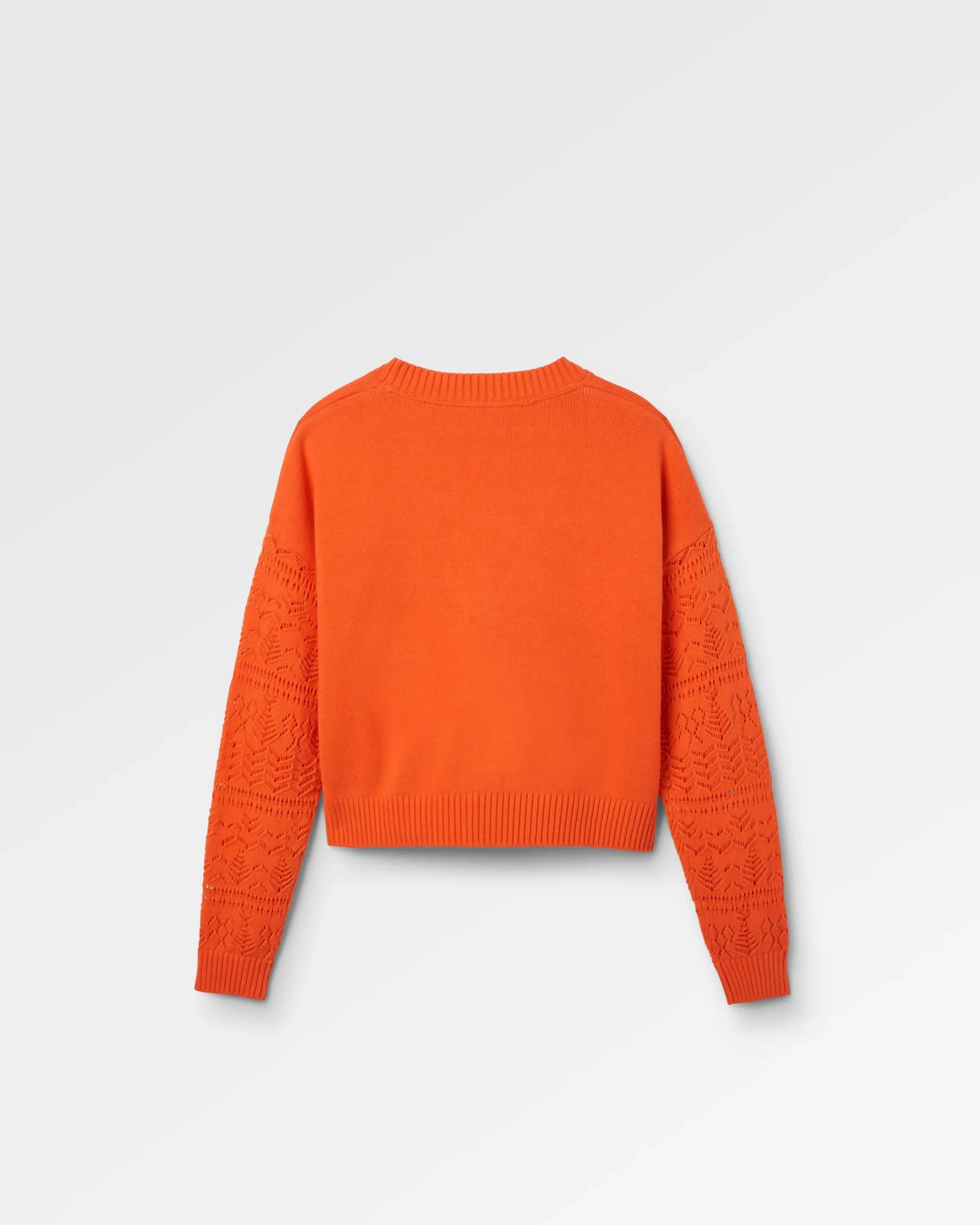 Grace Open Knit Cardigan - Ember Orange