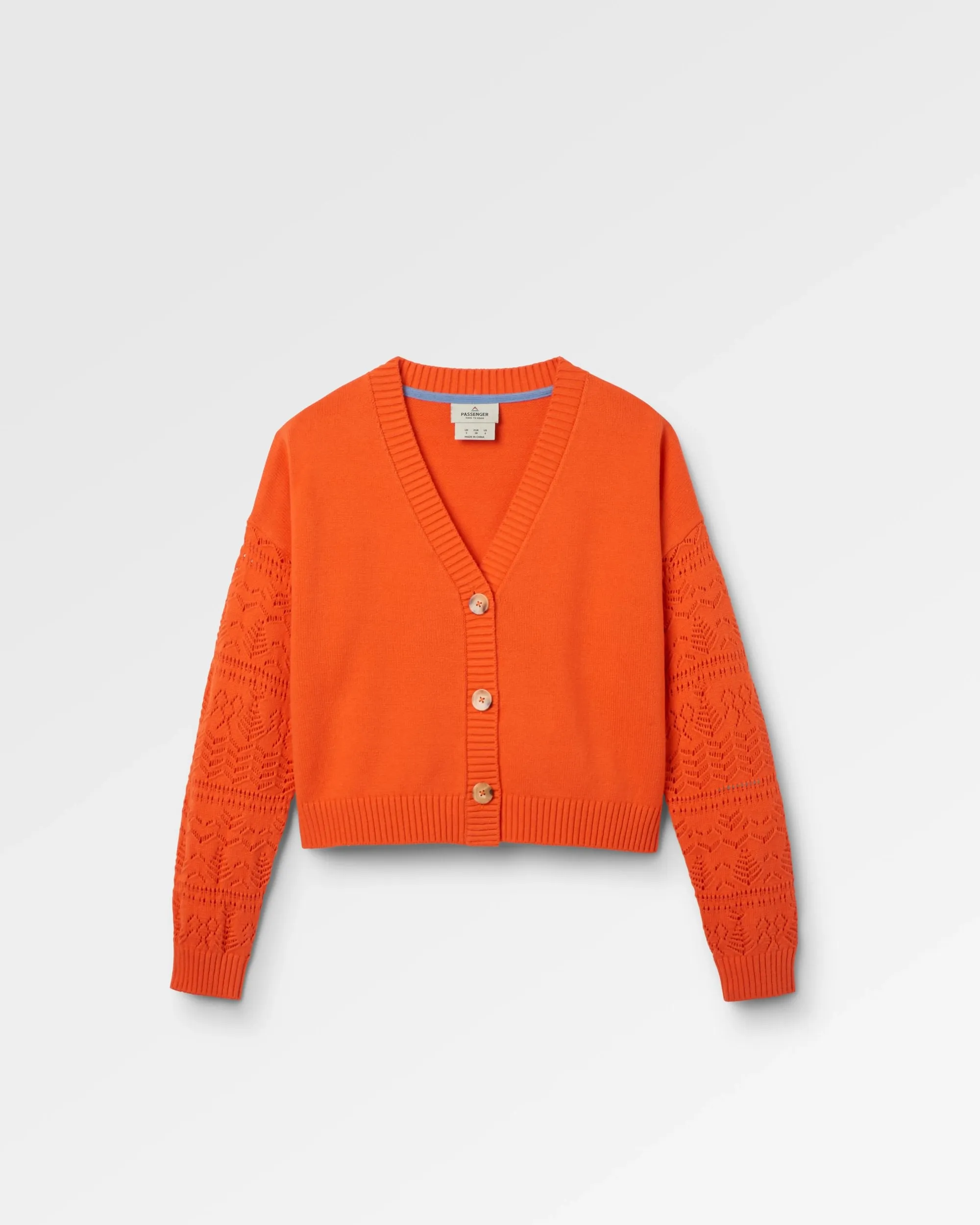 Grace Open Knit Cardigan - Ember Orange