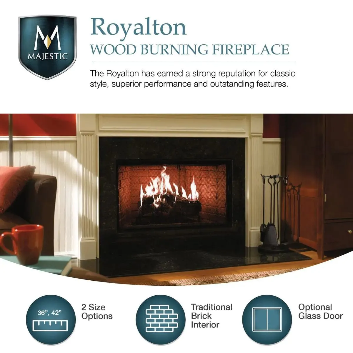 Majestic Royalton 36" Wood-Burning Fireplace BE36