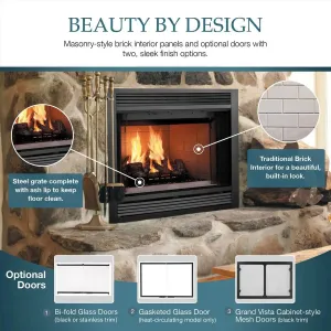 Majestic Sovereign 36" Radiant Wood-Burning Fireplace SA36R