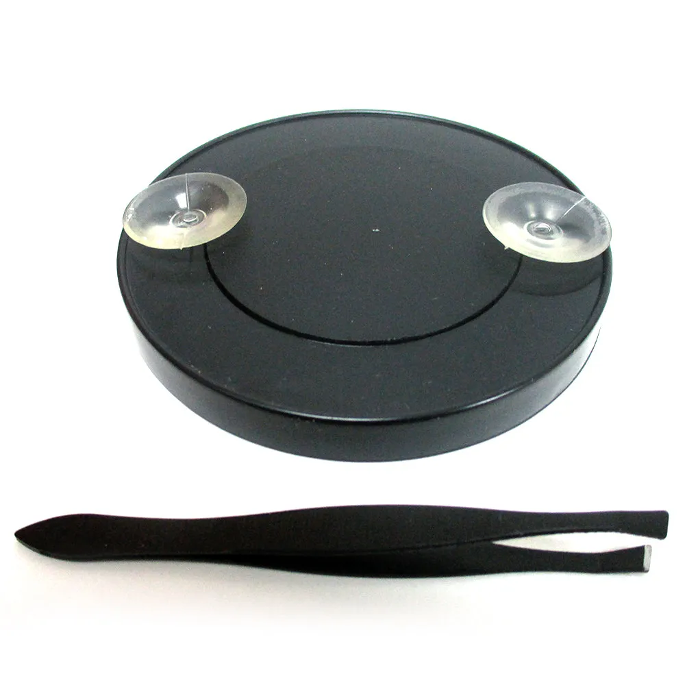 Make Up Mirror Cosmetic 5x Magnifying Compact With Suction Cups and Tweezers Set