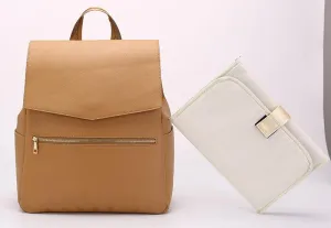 New PU Mummy Bag Double Shoulder Multifunctional Large Capacity Maternal And Baby Bag Diaper Bag