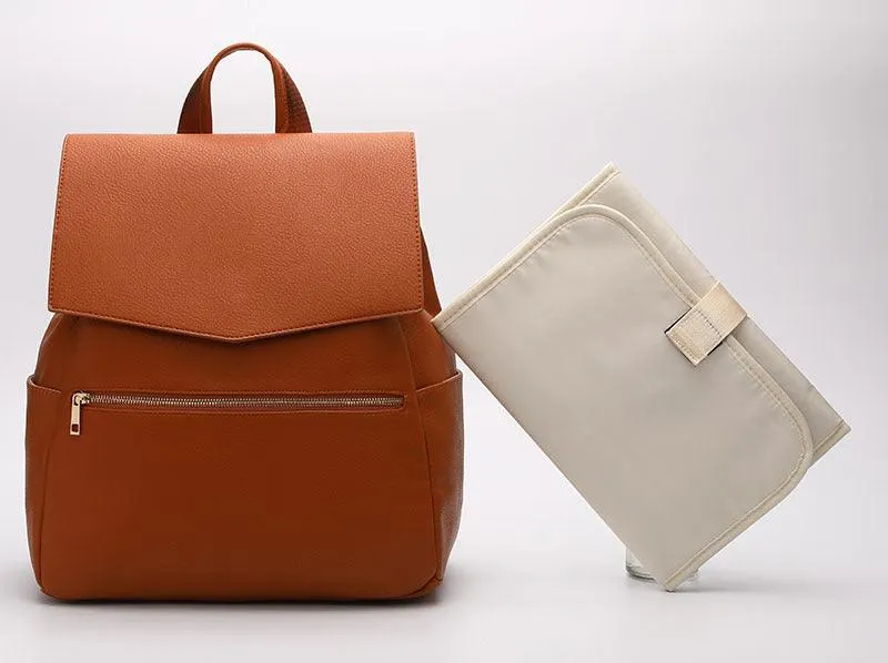 New PU Mummy Bag Double Shoulder Multifunctional Large Capacity Maternal And Baby Bag Diaper Bag