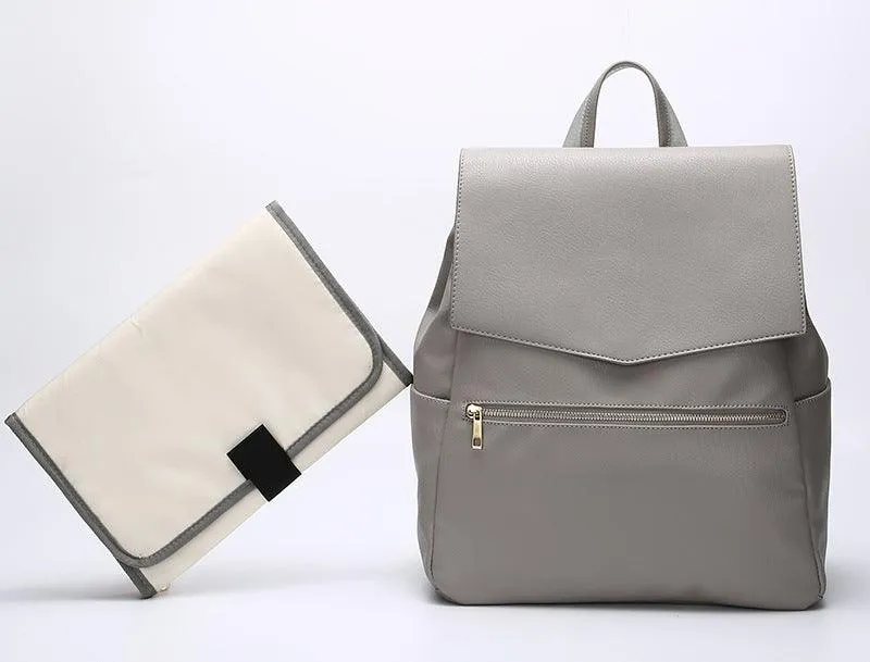 New PU Mummy Bag Double Shoulder Multifunctional Large Capacity Maternal And Baby Bag Diaper Bag
