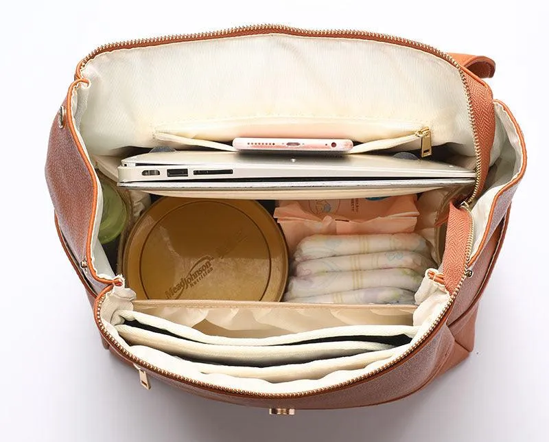 New PU Mummy Bag Double Shoulder Multifunctional Large Capacity Maternal And Baby Bag Diaper Bag