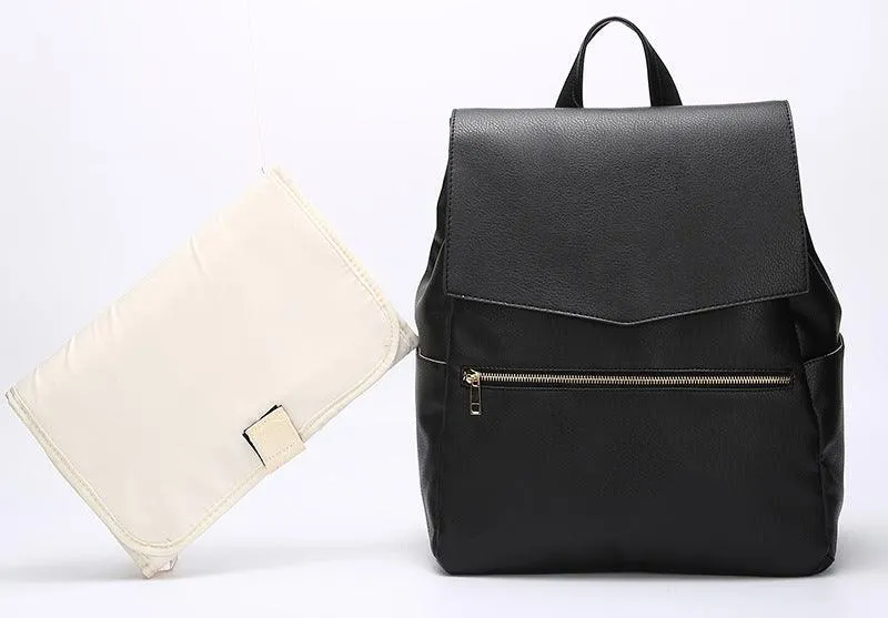 New PU Mummy Bag Double Shoulder Multifunctional Large Capacity Maternal And Baby Bag Diaper Bag