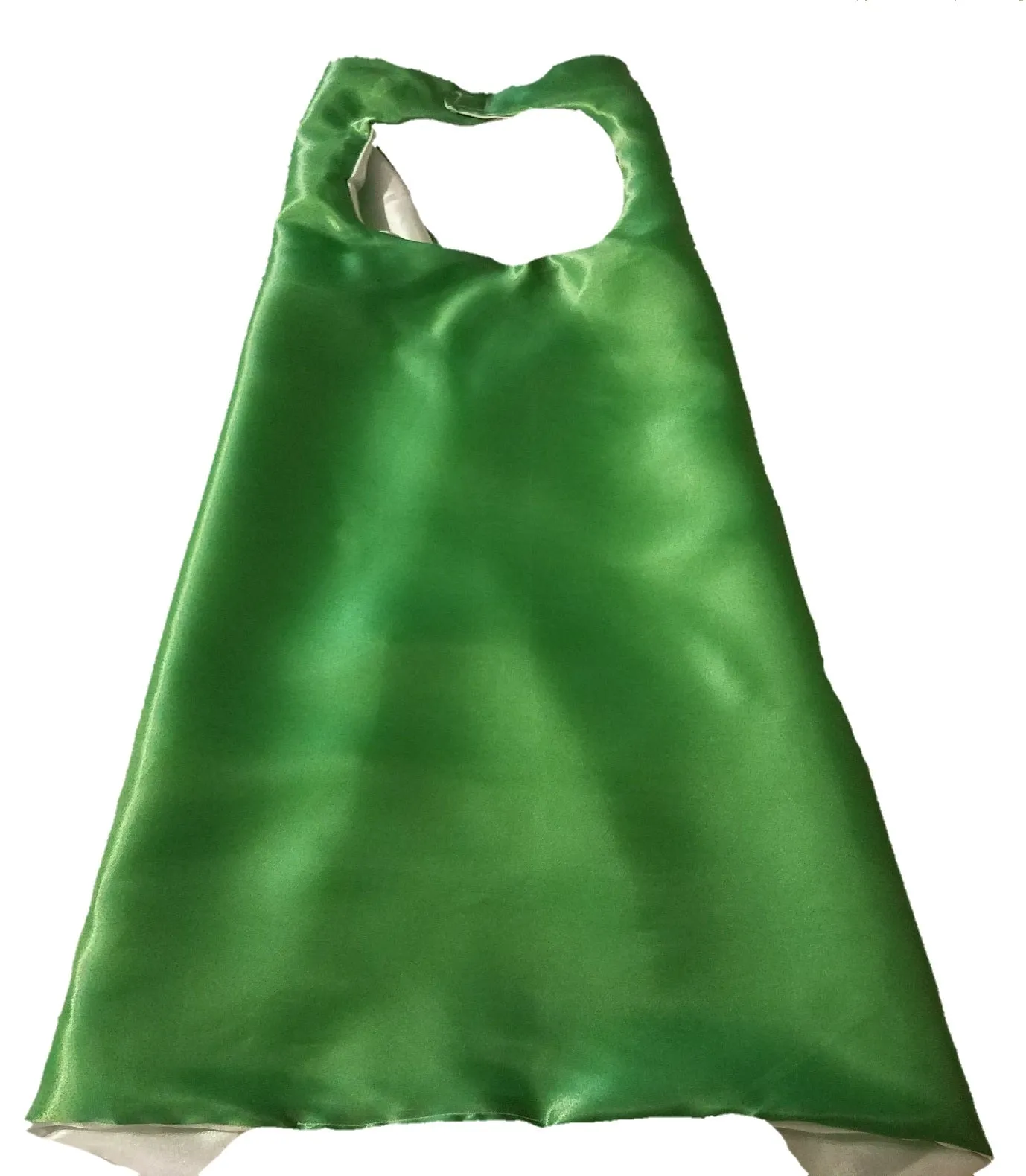 Plain Green and Silver Reversible Superhero Cape