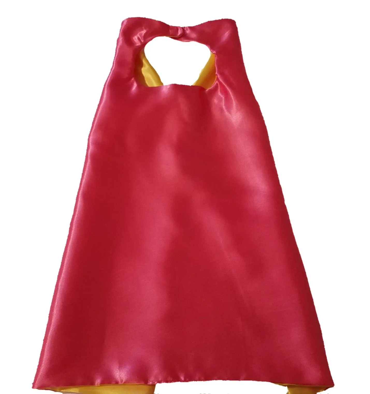 Plain Hot Pink and Yellow Reversible Superhero Cape