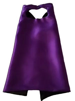 Plain Purple and Black Reversible Superhero Cape