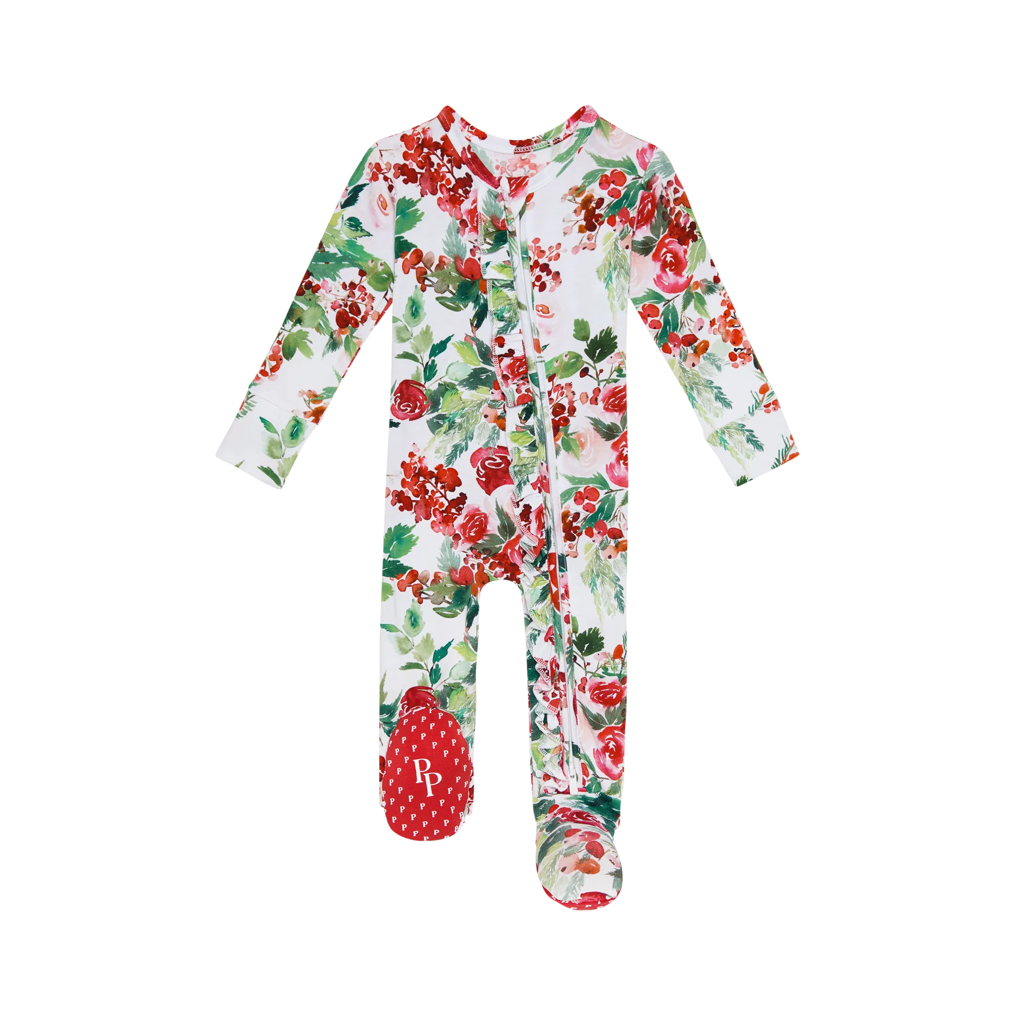Posh Peanut Beatrix Footie Ruffled Zippered One Piece