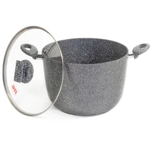 Red Co. Nonstick Pot and Lid with Pure Aluminum Body, Micro Natural Particles, Induction Capable, Dishwasher Safe