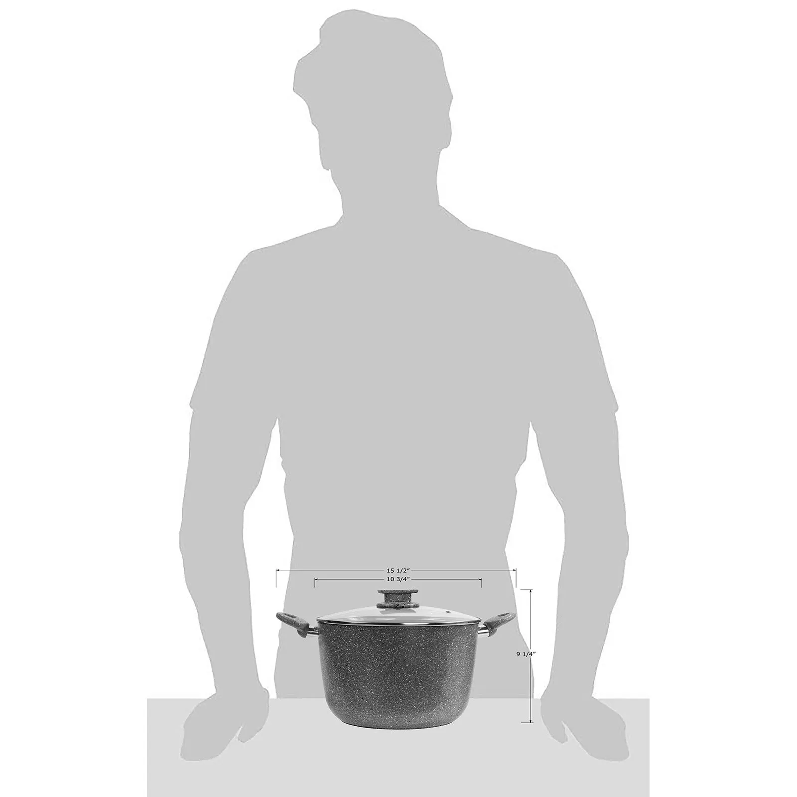 Red Co. Nonstick Pot and Lid with Pure Aluminum Body, Micro Natural Particles, Induction Capable, Dishwasher Safe