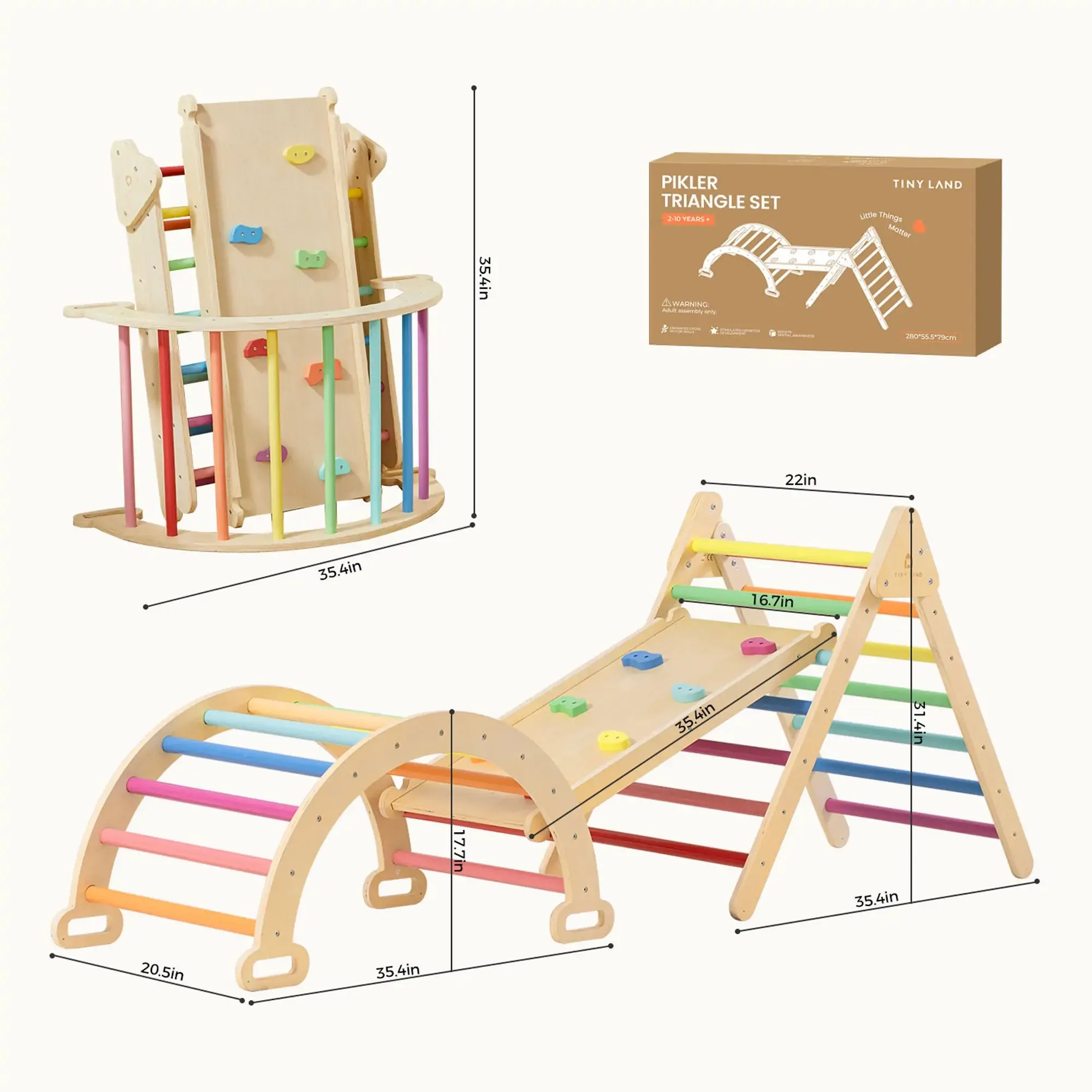 Tiny Land 7-in-1 Rainbow Climbing Set